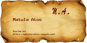 Matula Atos névjegykártya